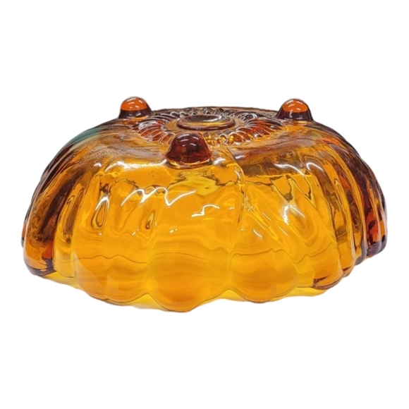 Vintage 'Petals' Amber Glass Bowl by Colony Glass c1960's - Picture 6 of 8